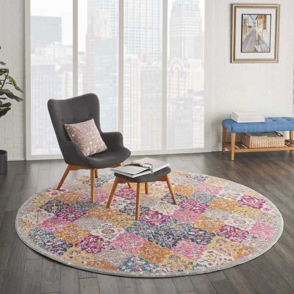 Langley Street Verda Performance Pink/Yellow/Blue Rug & Reviews
